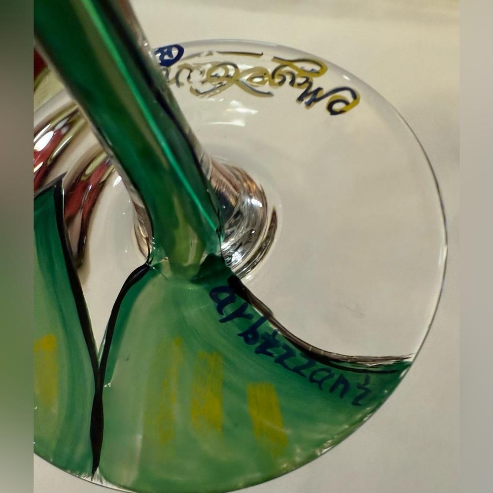 "Magellan Iris" collection artist Debbie Arbizzani Hand-painted blue iris. - Picture 10 of 13